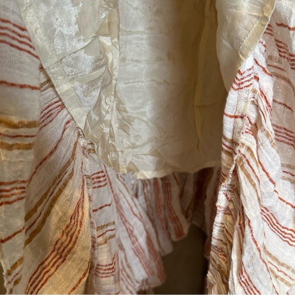 FP One Free People Giselle Tie Waist Handkerchief Ivory Lined Skirt Size Small - Picture 8 of 12